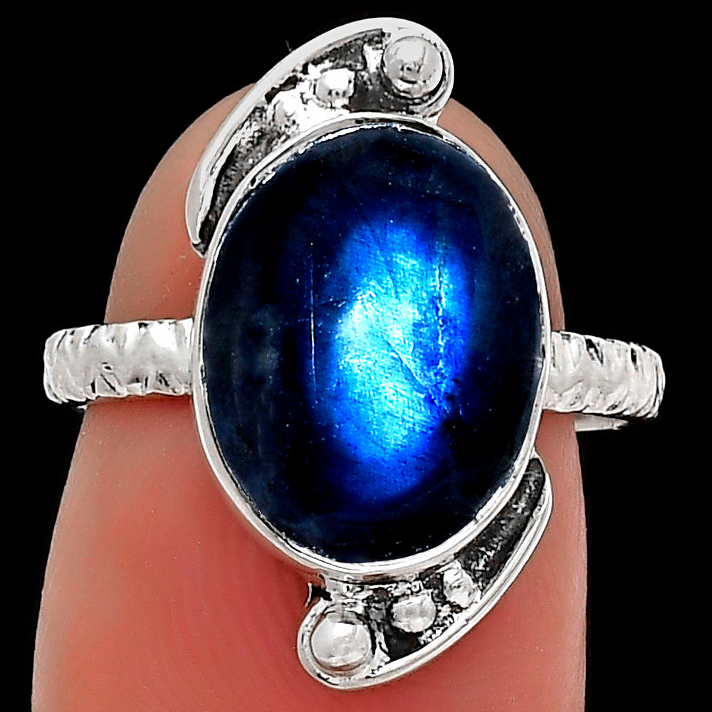 Blue Fire Labradorite - Madagascar Ring size-7 R-1160 SDR176885