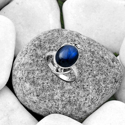 Blue Fire Labradorite - Madagascar Ring size-7 R-1160 SDR176885