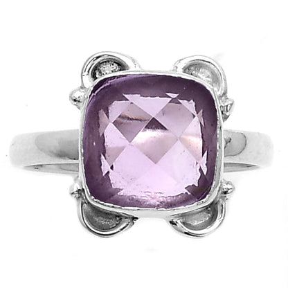 Faceted Rose De France Amethyst Ring size-7.5 R-1103 SDR177052