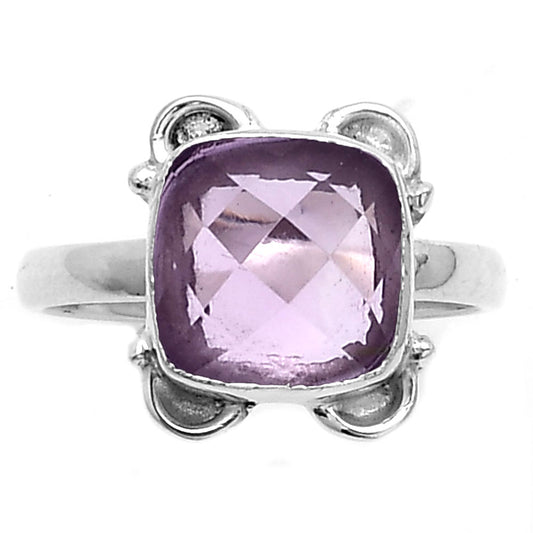 Faceted Rose De France Amethyst Ring size-7.5 R-1103 SDR177052