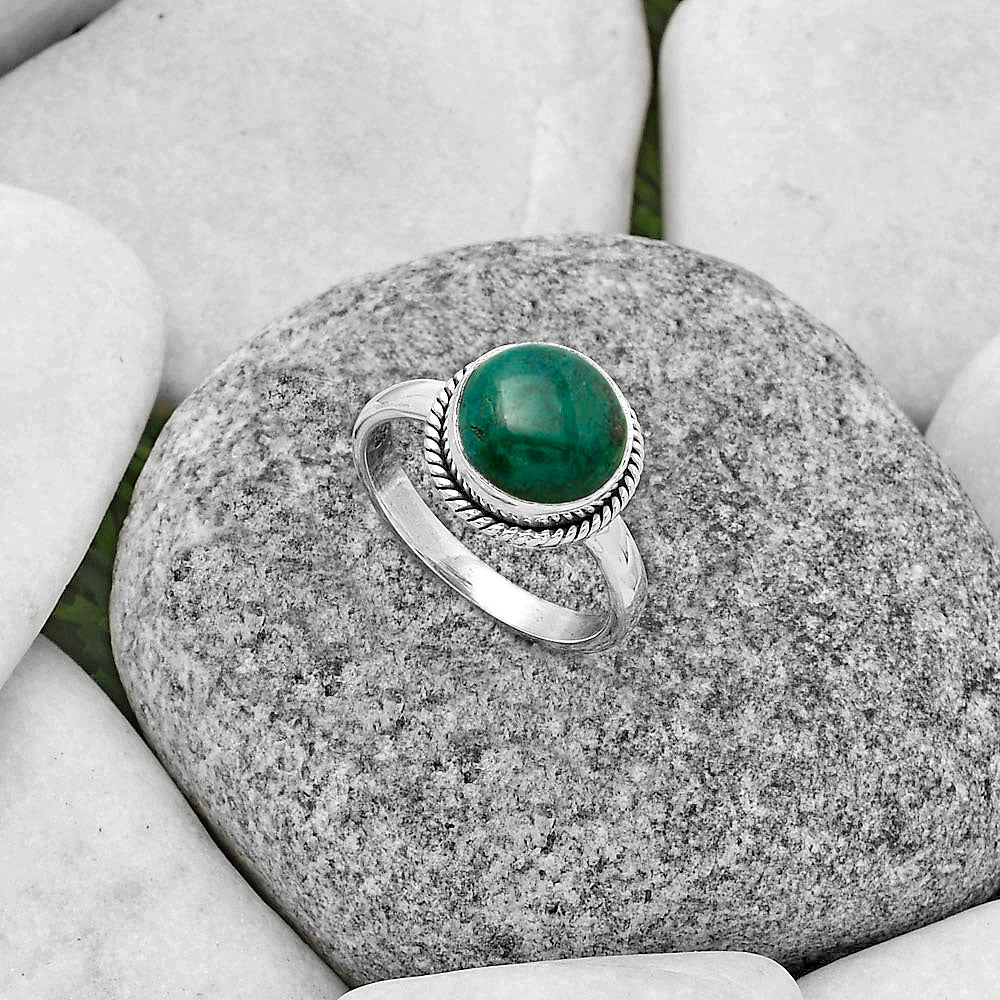 Natural Azurite Chrysocolla Ring size-7 R-1009 SDR177393