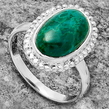 Natural Azurite Chrysocolla Ring size-8.5 R-1071 SDR177651