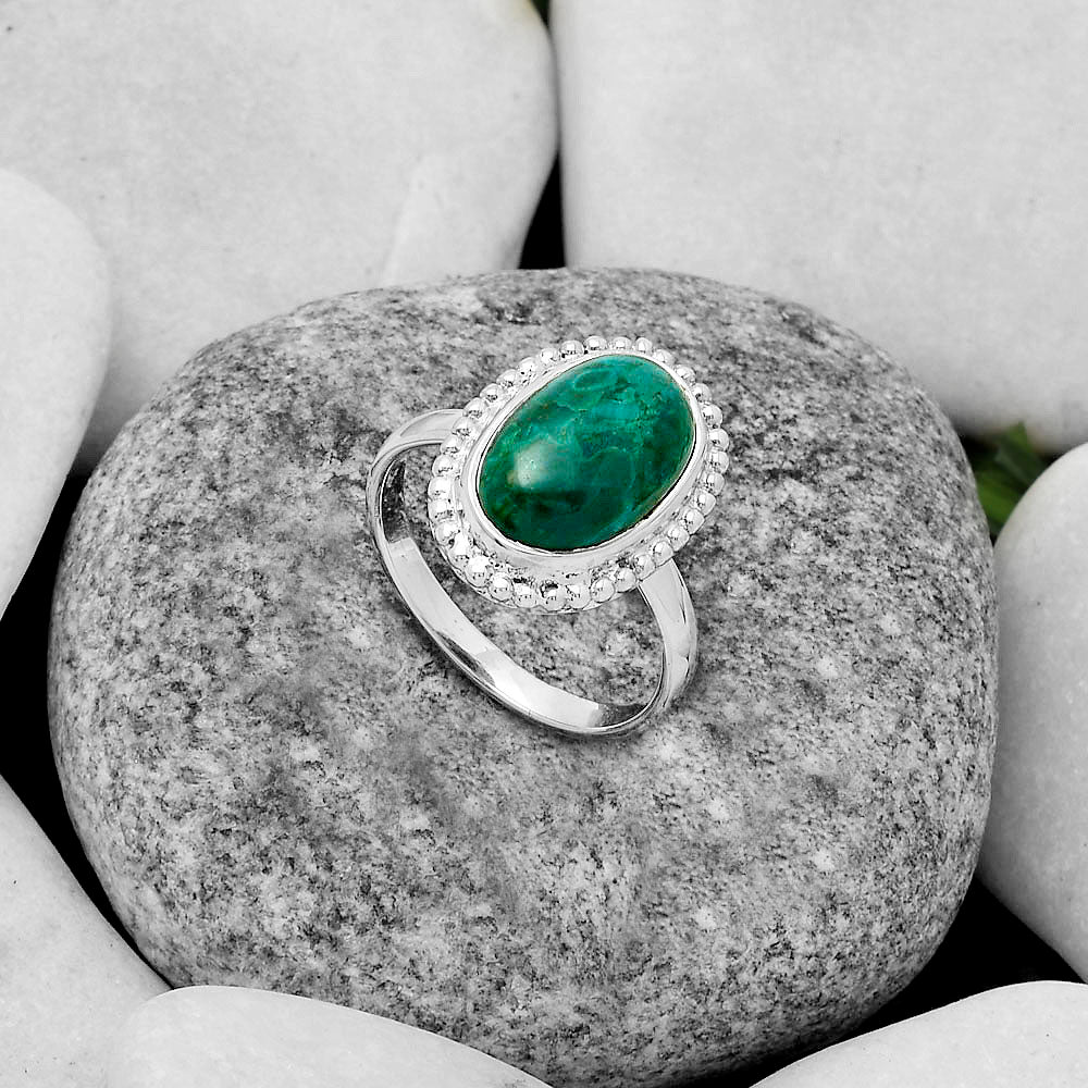 Natural Azurite Chrysocolla Ring size-8.5 R-1071 SDR177651