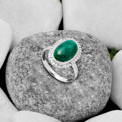 Natural Azurite Chrysocolla Ring size-8.5 R-1071 SDR177651