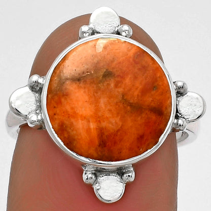 Natural Red Sponge Coral Ring size-7 R-1119 SDR177824