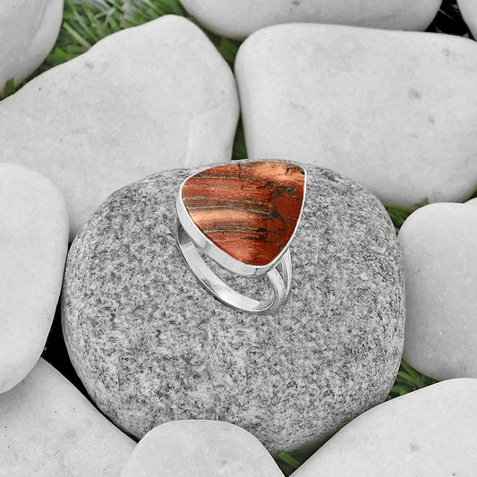 Natural Snake Skin Jasper Ring size-8.5 R-1002 SDR177994