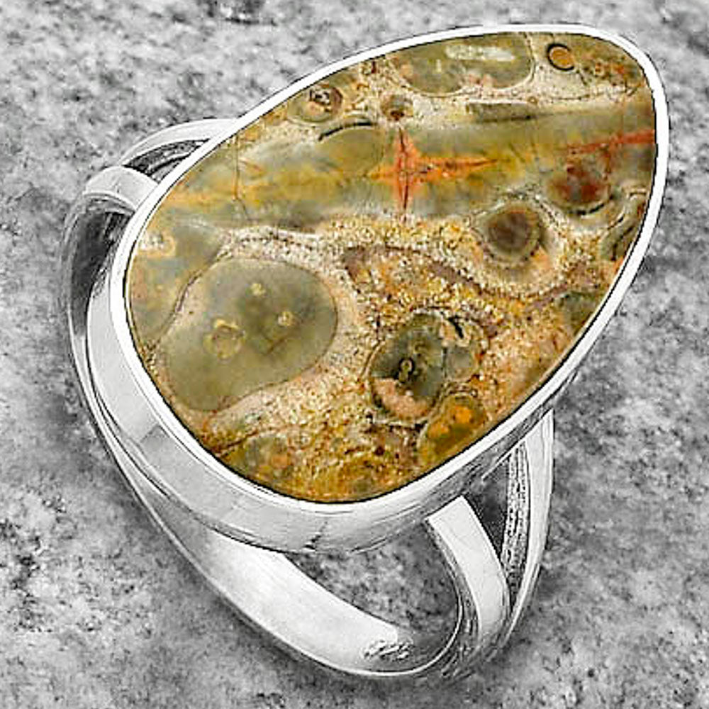 Natural Leopard Skin Jasper Ring size-8.5 R-1002 SDR178076