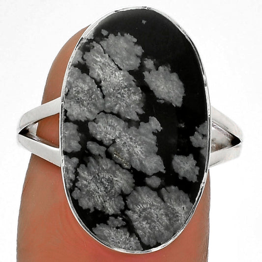 Natural Snow Flake Obsidian Ring size-8 R-1002 SDR178097