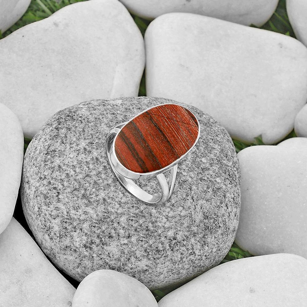 Natural Snake Skin Jasper Ring size-8.5 R-1002 SDR178141