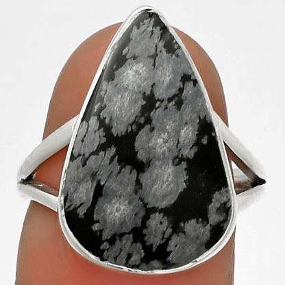 Natural Snow Flake Obsidian Ring size-7 R-1002 SDR178254