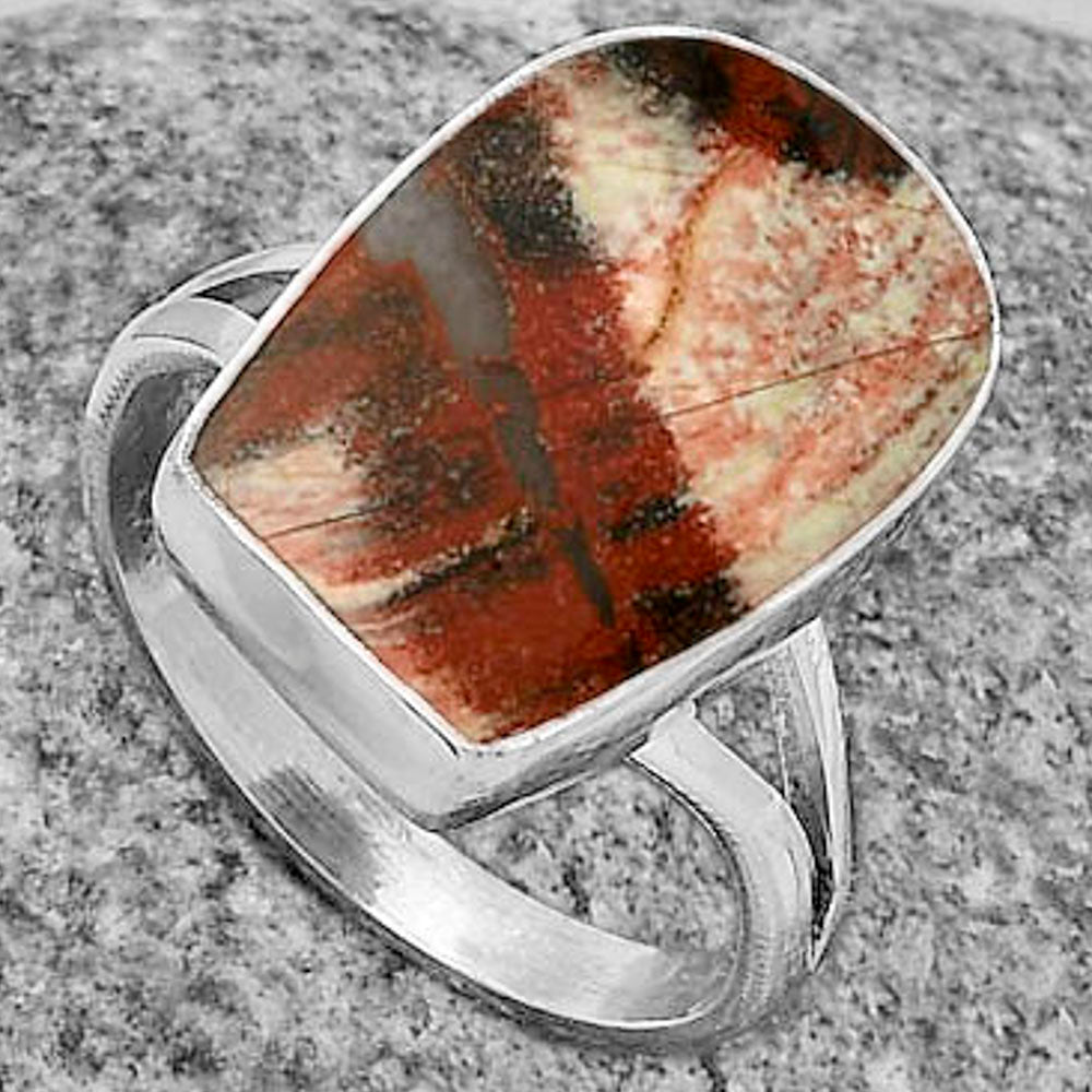 Natural Snake Skin Jasper Ring size-8.5 R-1002 SDR178275