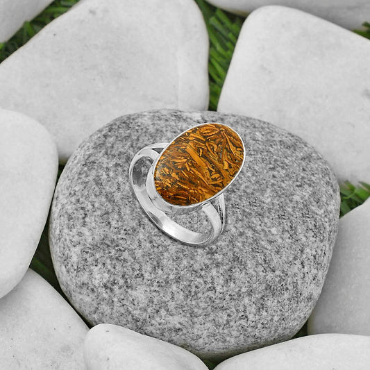 Coquina Fossil Jasper - India Ring size-8.5 R-1002 SDR178333