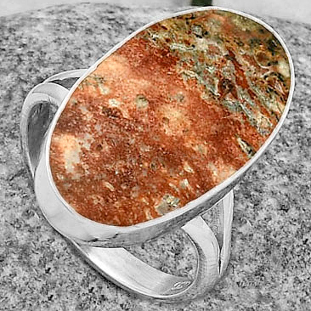 Natural Leopard Skin Jasper Ring size-7.5 R-1002 SDR178347