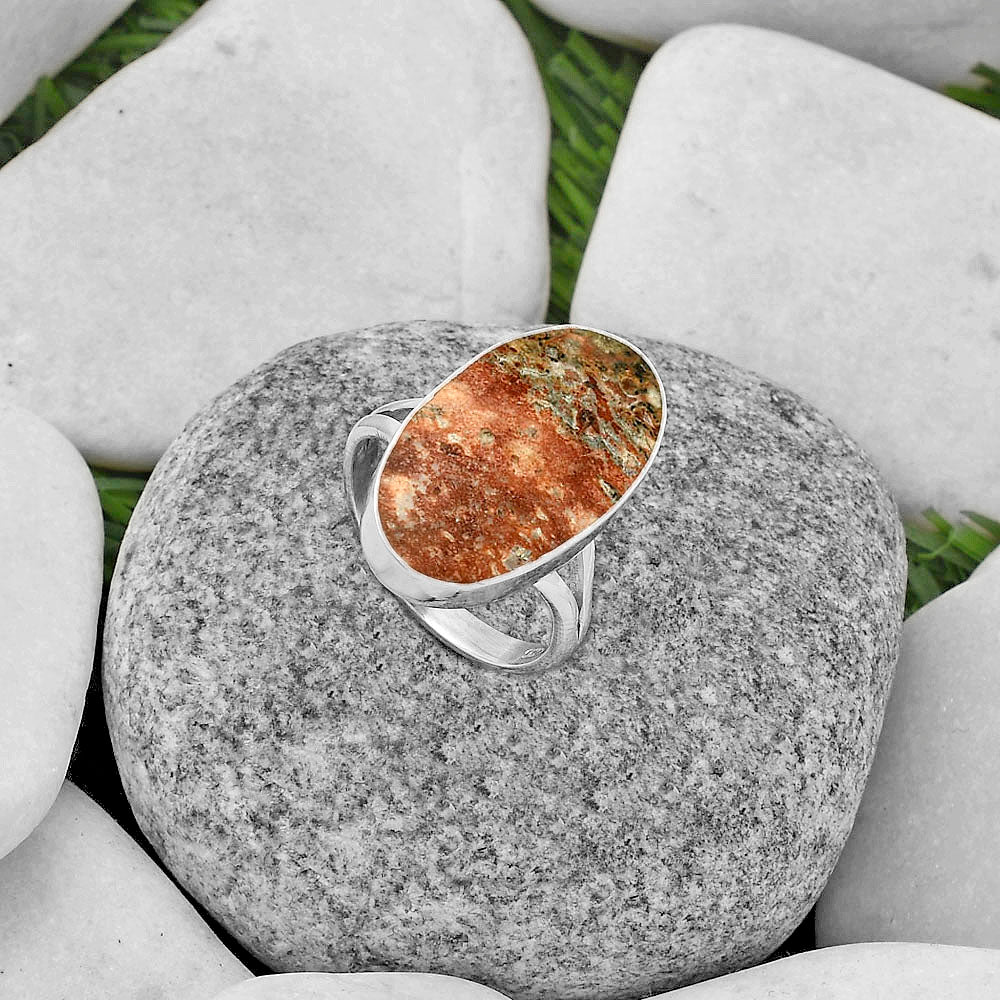 Natural Leopard Skin Jasper Ring size-7.5 R-1002 SDR178347