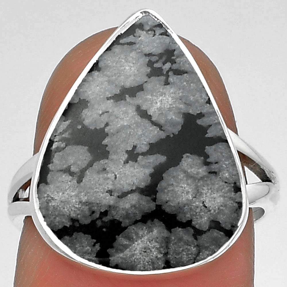 Natural Snow Flake Obsidian Ring size-7 R-1002 SDR178442