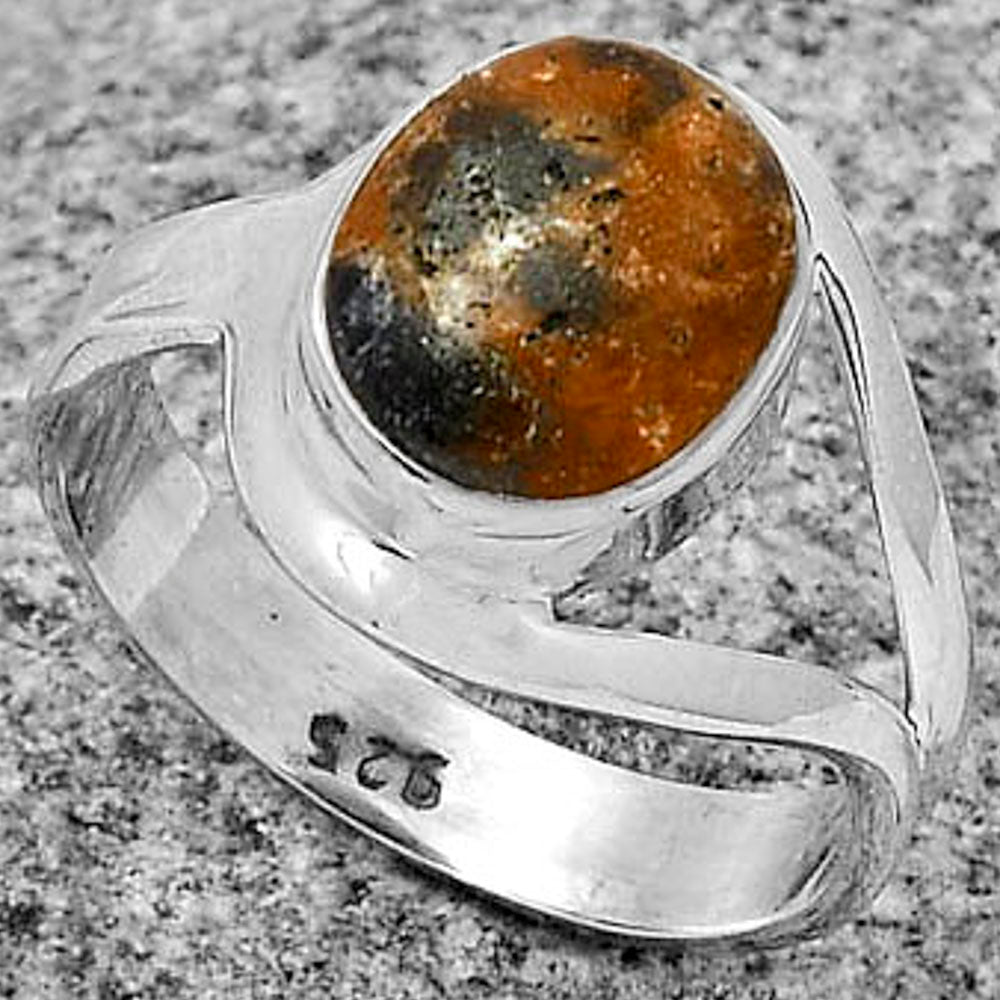 Natural Indian Blanket Jasper Ring size-7 R-1081 SDR178742