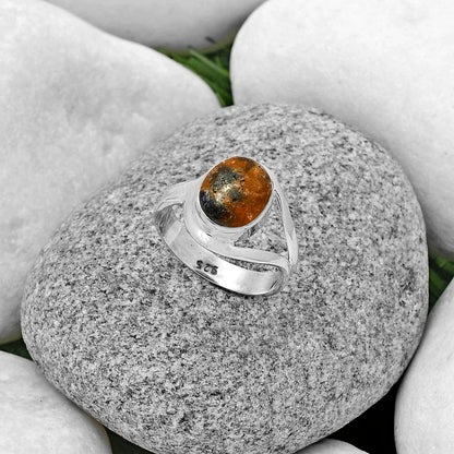 Natural Indian Blanket Jasper Ring size-7 R-1081 SDR178742