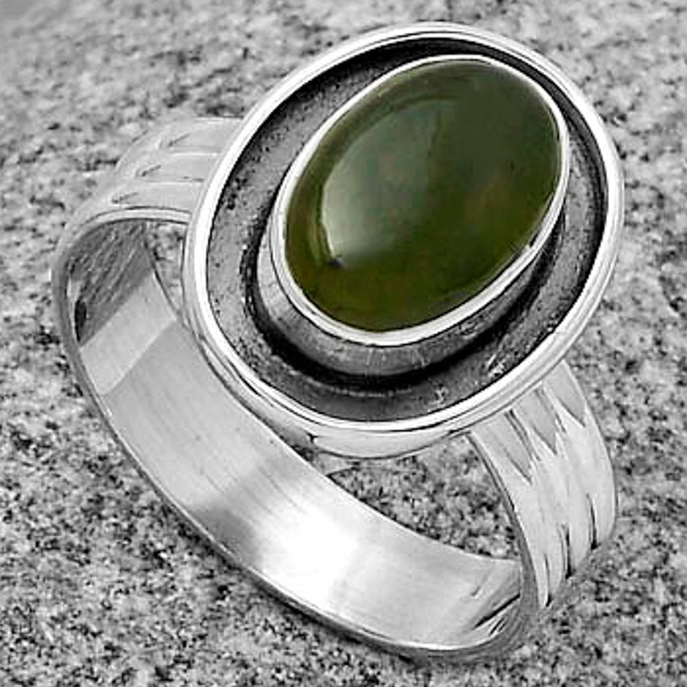Natural Chrome Chalcedony Ring size-8 R-1468 SDR178792