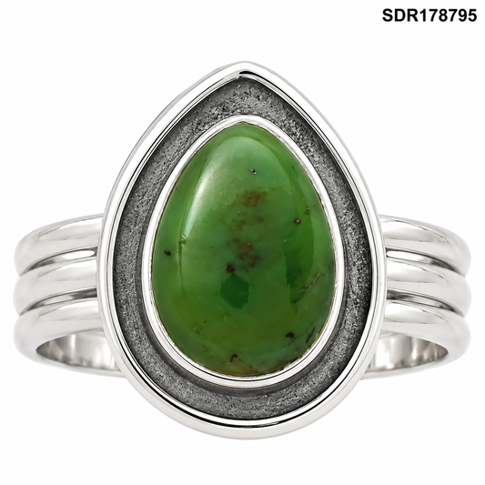 Natural Chrome Chalcedony Ring size-8 R-1468 SDR178795