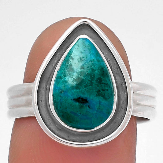 Natural Azurite Chrysocolla Ring size-8 R-1468 SDR178804
