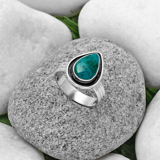 Natural Azurite Chrysocolla Ring size-8 R-1468 SDR178804