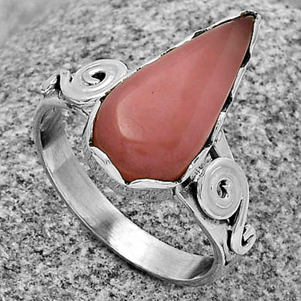 Natural Pink Tulip Quartz Ring size-9 R-1315 SDR178827
