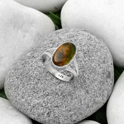 Natural Chrome Chalcedony Ring size-7.5 R-1438 SDR178914