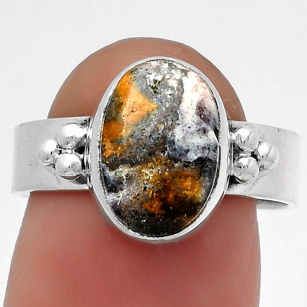 Natural Indian Blanket Jasper Ring size-8 R-1715 SDR179015