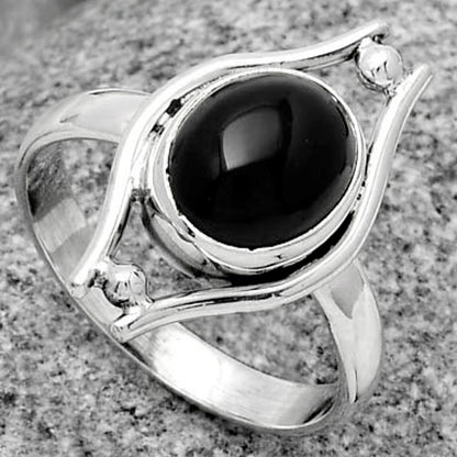 Natural Black Onyx - Brazil Ring size-7 R-1663 SDR179077