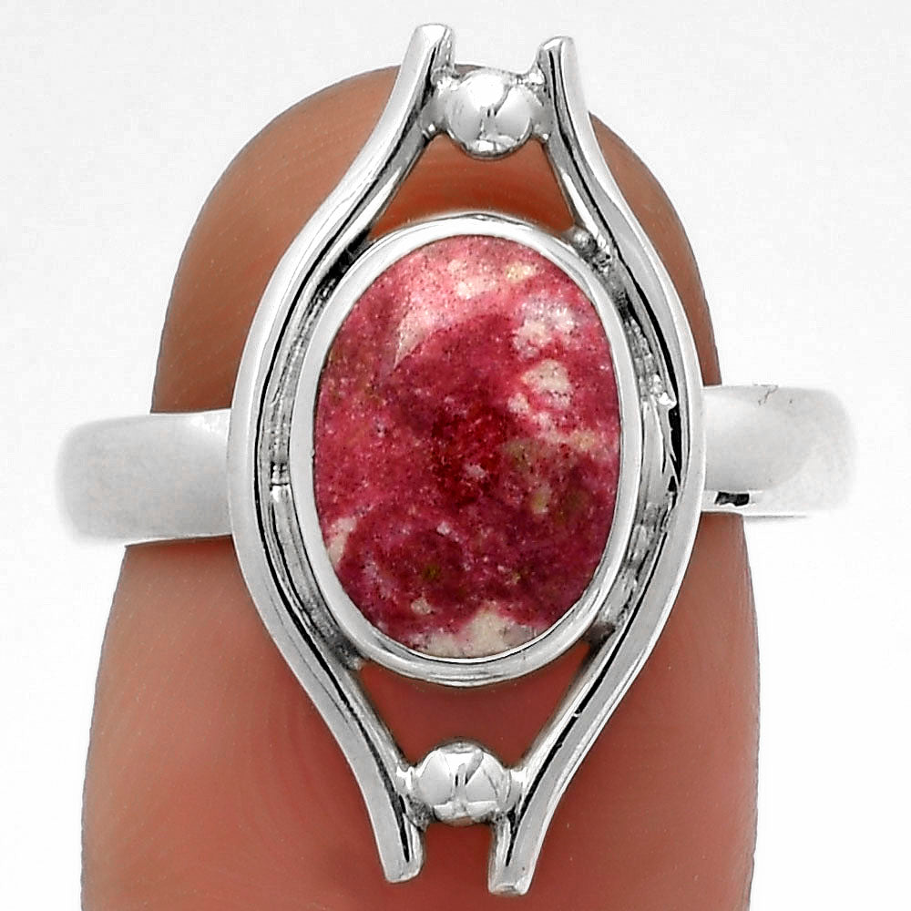 Natural Pink Thulite - Norway Ring size-8 R-1663 SDR179088