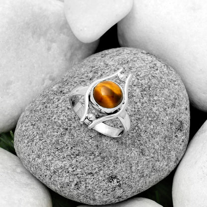 Natural Tiger Eye - Africa Ring size-8 R-1663 SDR179092