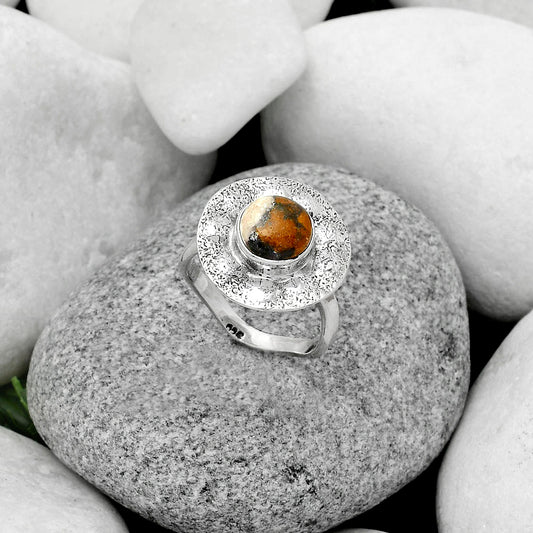 Natural Indian Blanket Jasper Ring size-7.5 R-1531 SDR179103