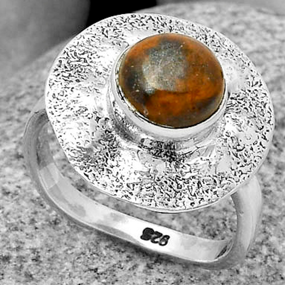 Natural Indian Blanket Jasper Ring size-7 R-1531 SDR179104