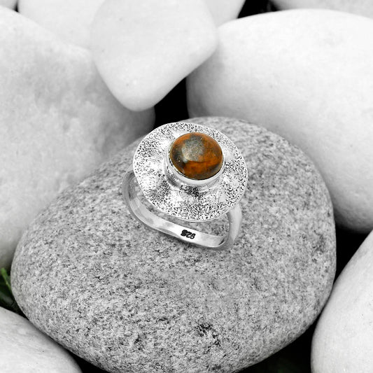 Natural Indian Blanket Jasper Ring size-7 R-1531 SDR179104