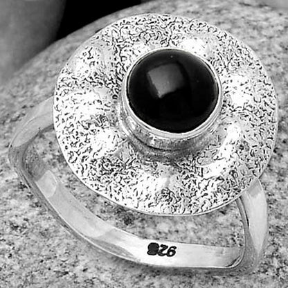 Natural Black Onyx - Brazil Ring size-8 R-1531 SDR179106