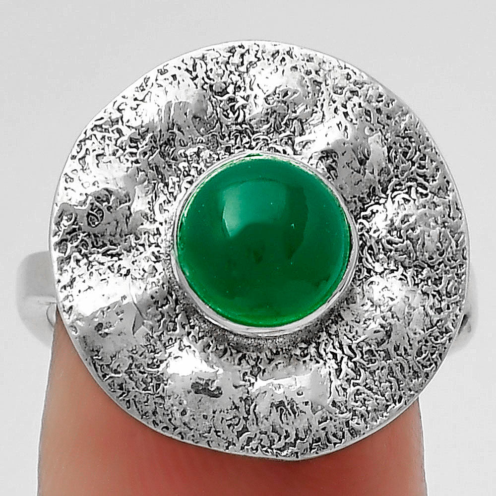 Natural Green Onyx Ring size-8 R-1531 SDR179108