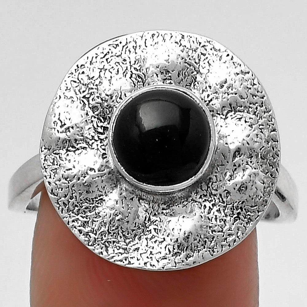 Natural Black Onyx - Brazil Ring size-7 R-1531 SDR179114