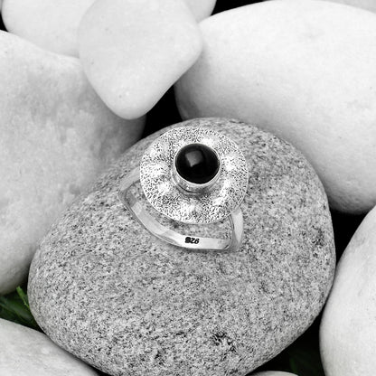 Natural Black Onyx - Brazil Ring size-7 R-1531 SDR179114