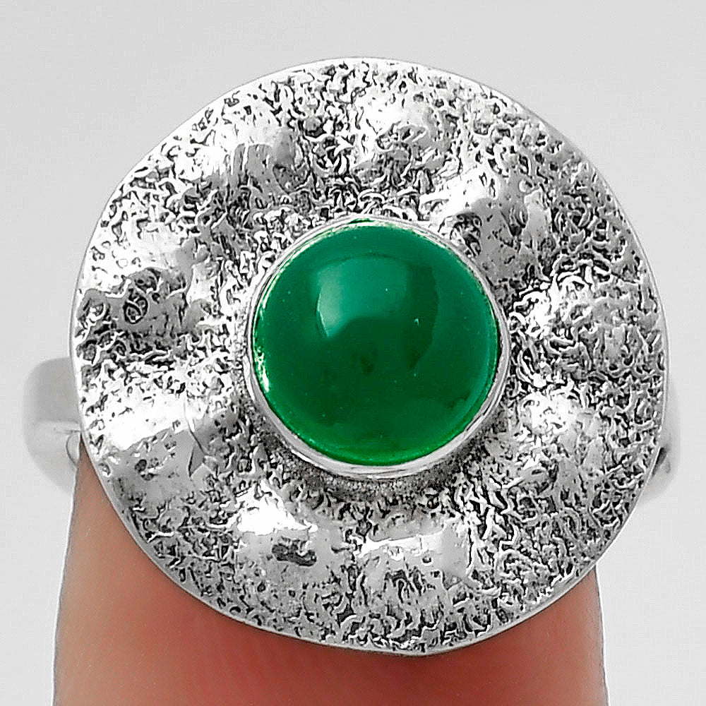 Natural Green Onyx Ring size-8 R-1531 SDR179118