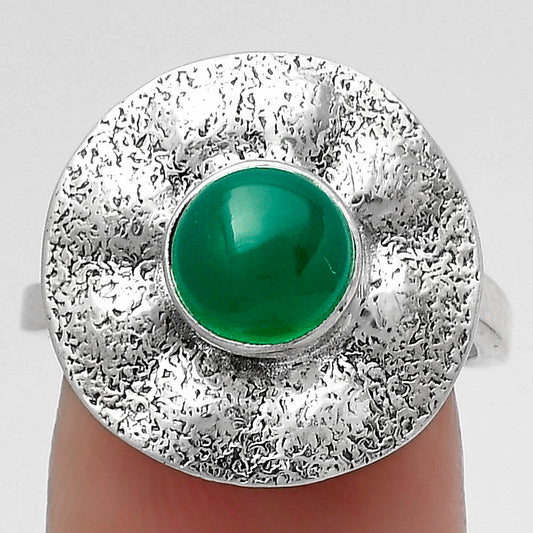 Natural Green Onyx Ring size-7 R-1531 SDR179125