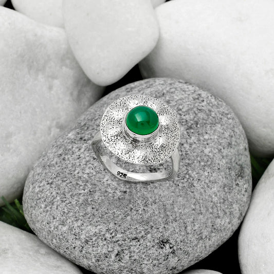 Natural Green Onyx Ring size-7 R-1531 SDR179125