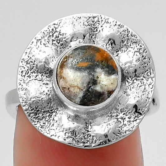 Natural Indian Blanket Jasper Ring size-7 R-1531 SDR179127