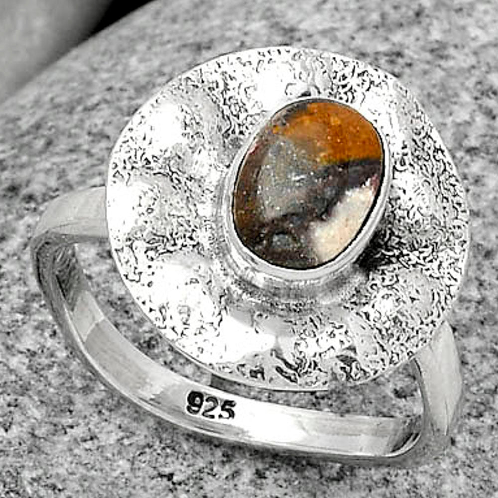 Natural Indian Blanket Jasper Ring size-9 R-1531 SDR179129