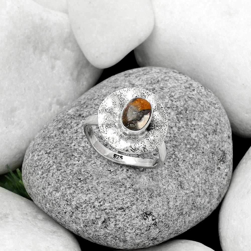 Natural Indian Blanket Jasper Ring size-9 R-1531 SDR179129
