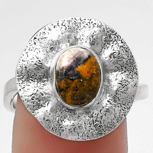 Natural Indian Blanket Jasper Ring size-9 R-1531 SDR179134