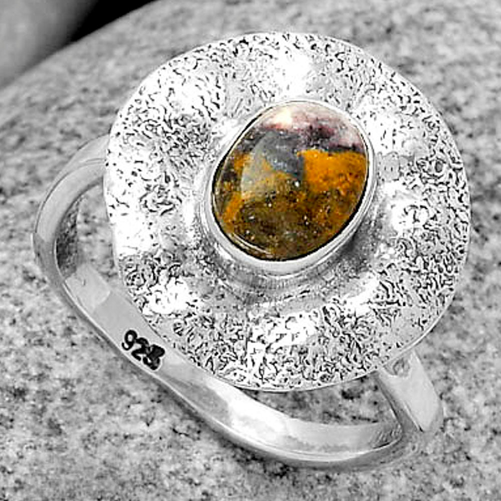 Natural Indian Blanket Jasper Ring size-9 R-1531 SDR179134