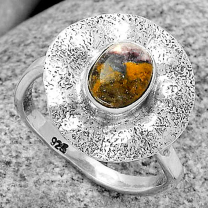 Natural Indian Blanket Jasper Ring size-9 R-1531 SDR179134