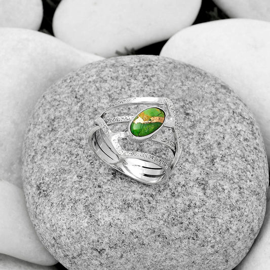 Copper Green Turquoise - Arizona Ring size-8.5 R-1471 SDR179283