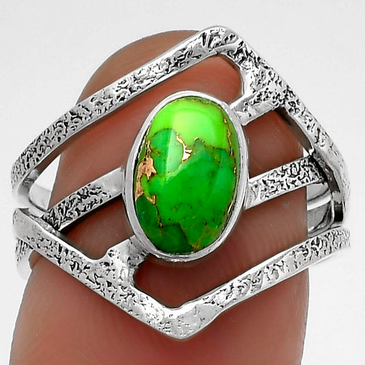 Copper Green Turquoise - Arizona Ring size-7.5 R-1471 SDR179286