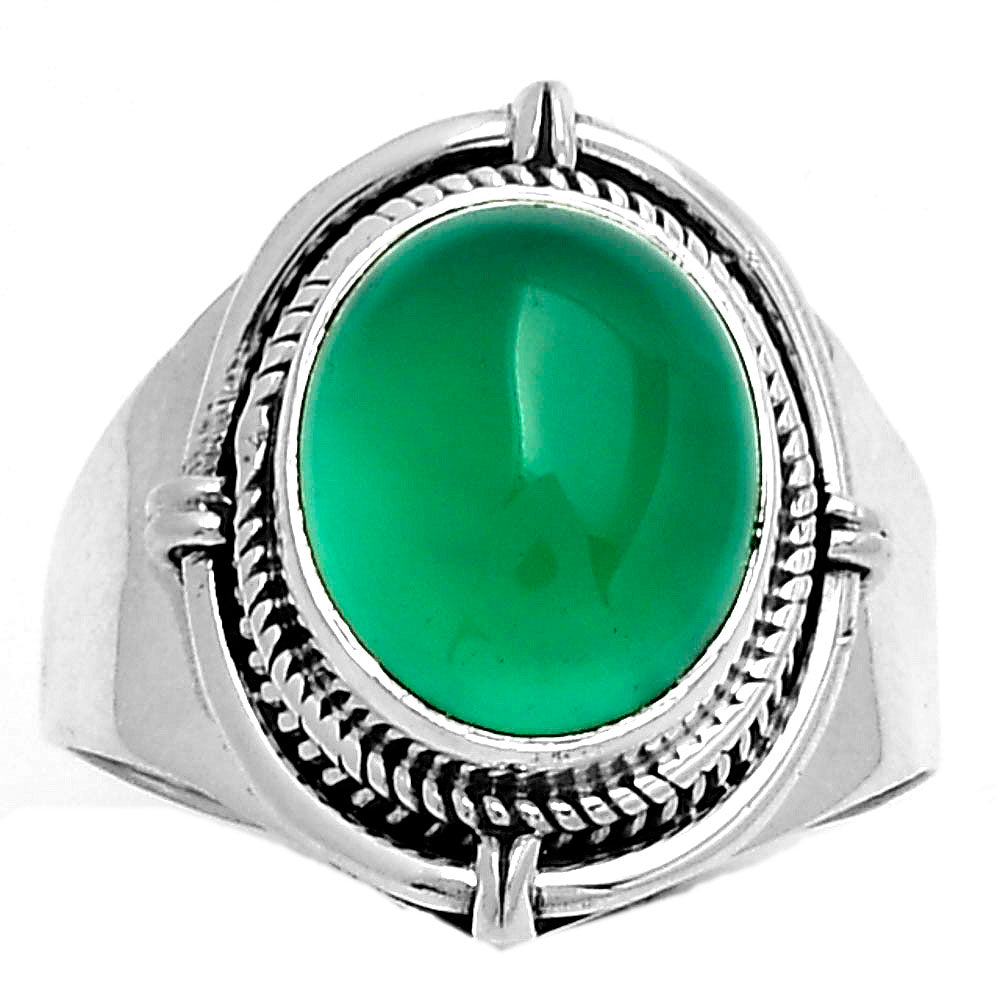 Natural Green Onyx Ring size-8.5 R-1539 SDR179352